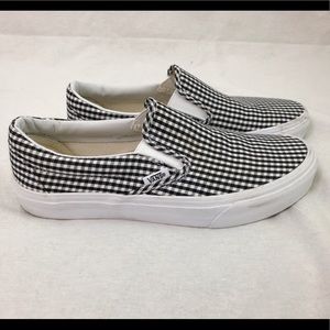 Vans Black Gingham Slip-on (size 8.5W, 7M)